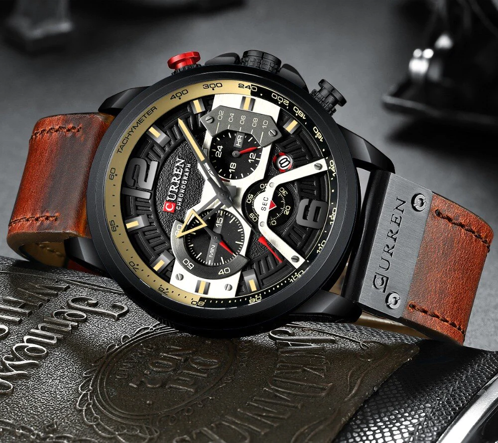 Reloj Curren 8329 Original Cuero Promocion