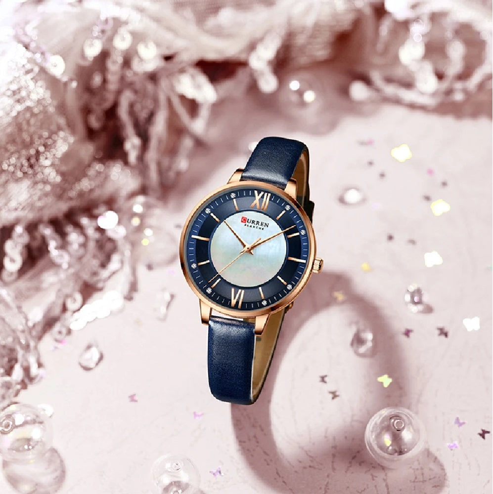 Reloj Curren 9080 Original En Cuero Dama