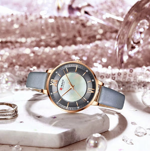 Reloj Curren 9080 Original En Cuero Dama