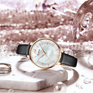 Reloj Curren 9080 Original En Cuero Dama