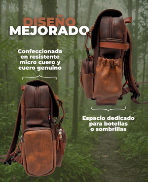 Mochila Cuero Aba Original Importada