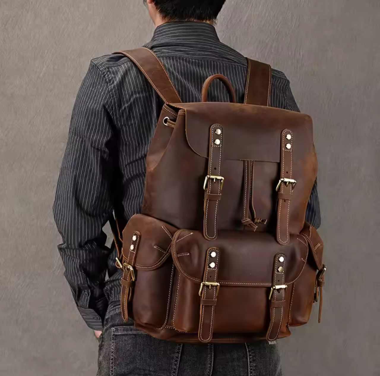 Mochila Cuero Original Importada