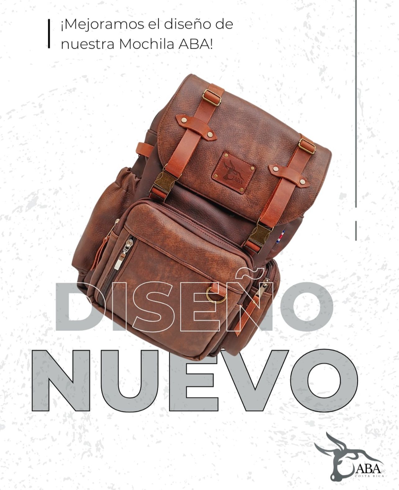 Mochila Cuero Aba Original Importada